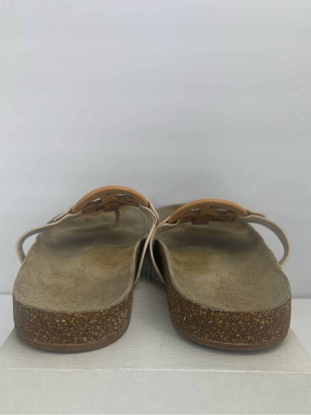 TORY BURCH MILLER CLOUD SANDALS CREAM/CARAMEL COLORS, LEATHER TOP, MILTI CORK 11 - Picture 7 of 17